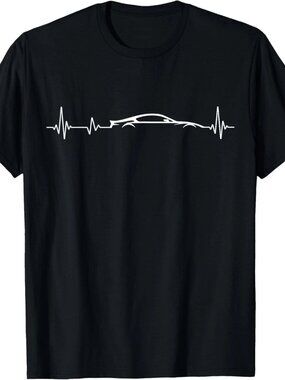Car Guy Heartbeat Car Enthusiast Exotic Car Racing Lover T-Shirt 250